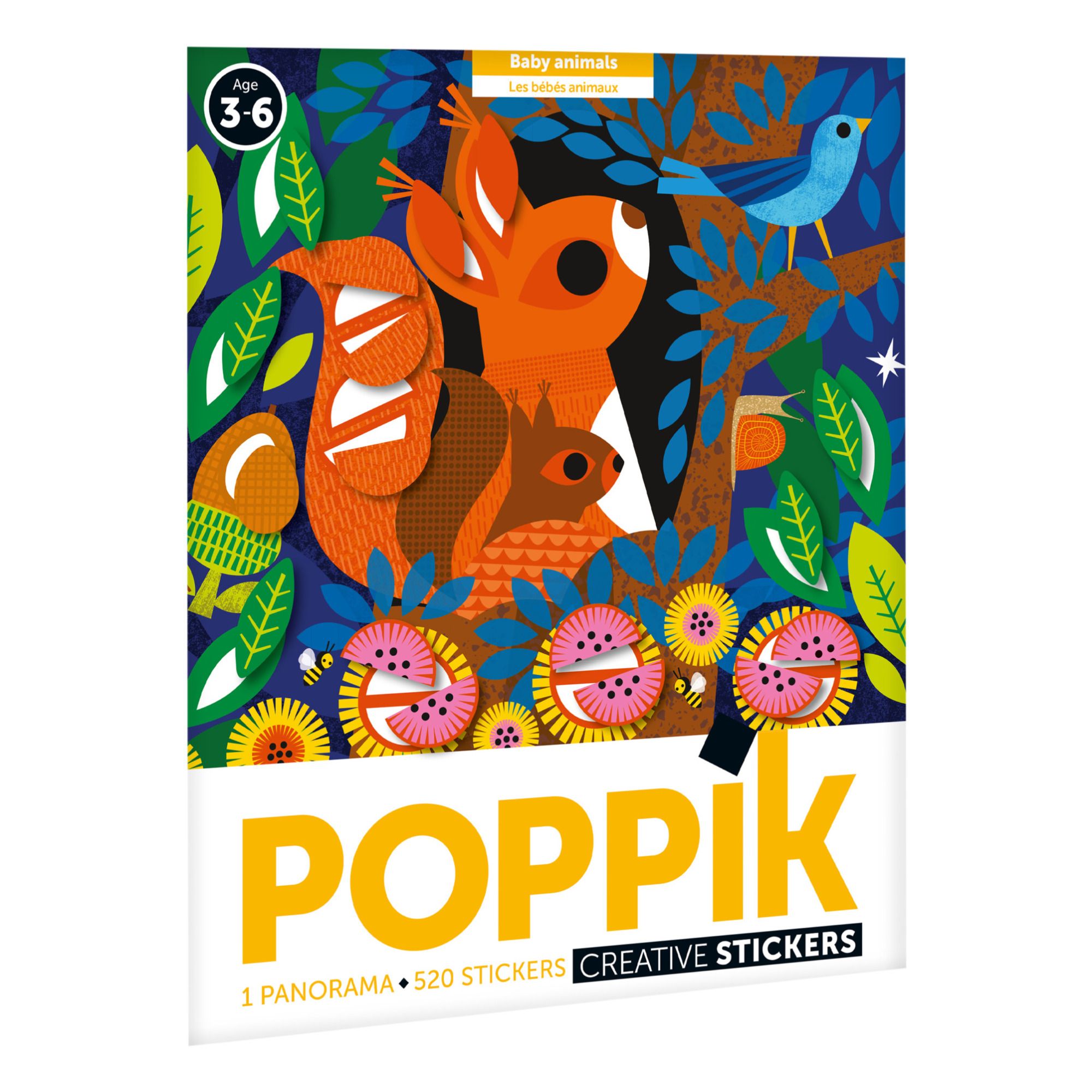 Poppik - Poster stickers Les bébés animaux - Multicolore