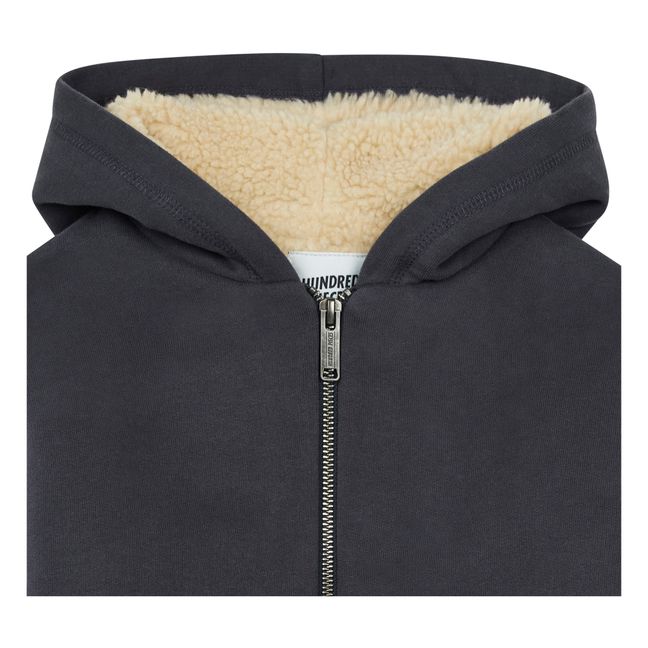 Organic Cotton Zip-up Sweatshirt  Black