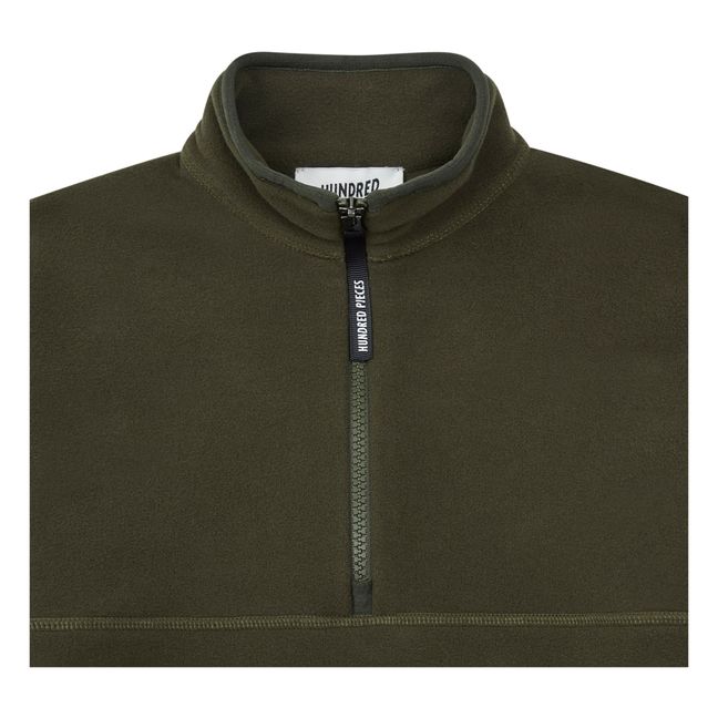 Fleece-Sweatshirt Reißverschluss Khaki