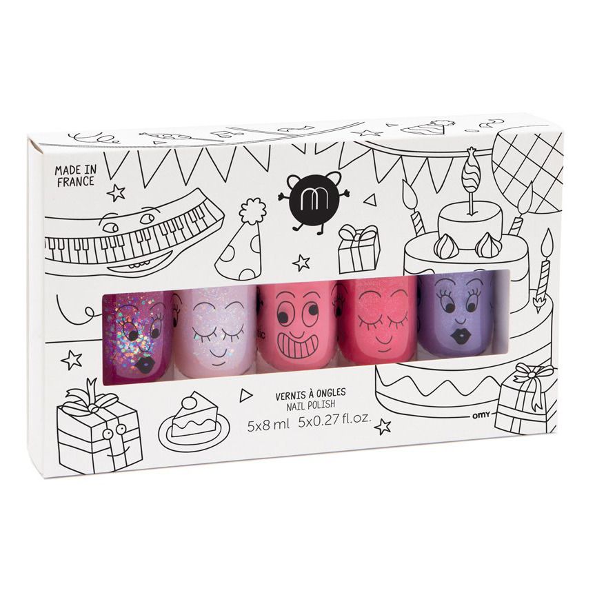 Party Set of 5 Nail Varnishes - Sheepy, Polly, Cookie, Kitty and Piglou - Product image n°0