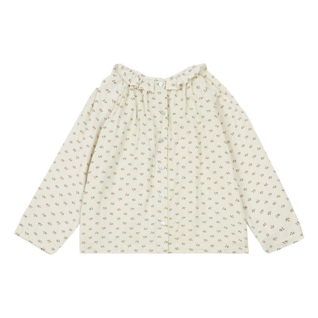Charm Double Cotton Muslin Blouse | White
