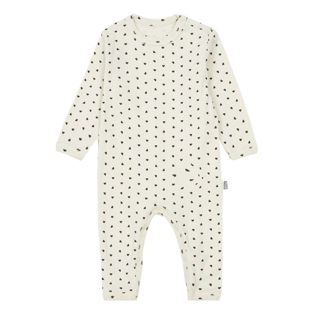 Pyjama Bio-Baumwolle Armoise Herz Weiß