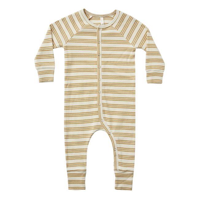 Striped Organic Cotton Pyjamas Ecru