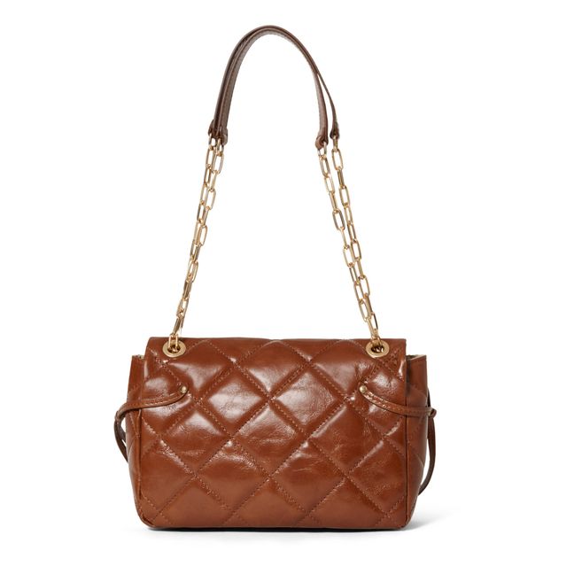 Bolso de cuero craquelado Moon MM | Coñac