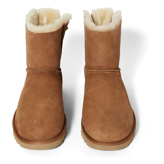 Mini Bailey Bow II Fur Lined Suede Bow Boots Camel