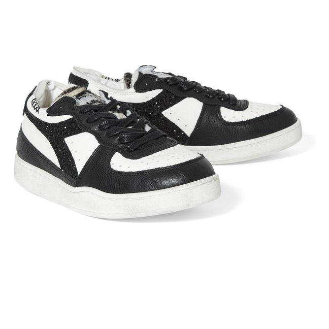 Jungle Two-Tone Lace-Up Sneakers Black