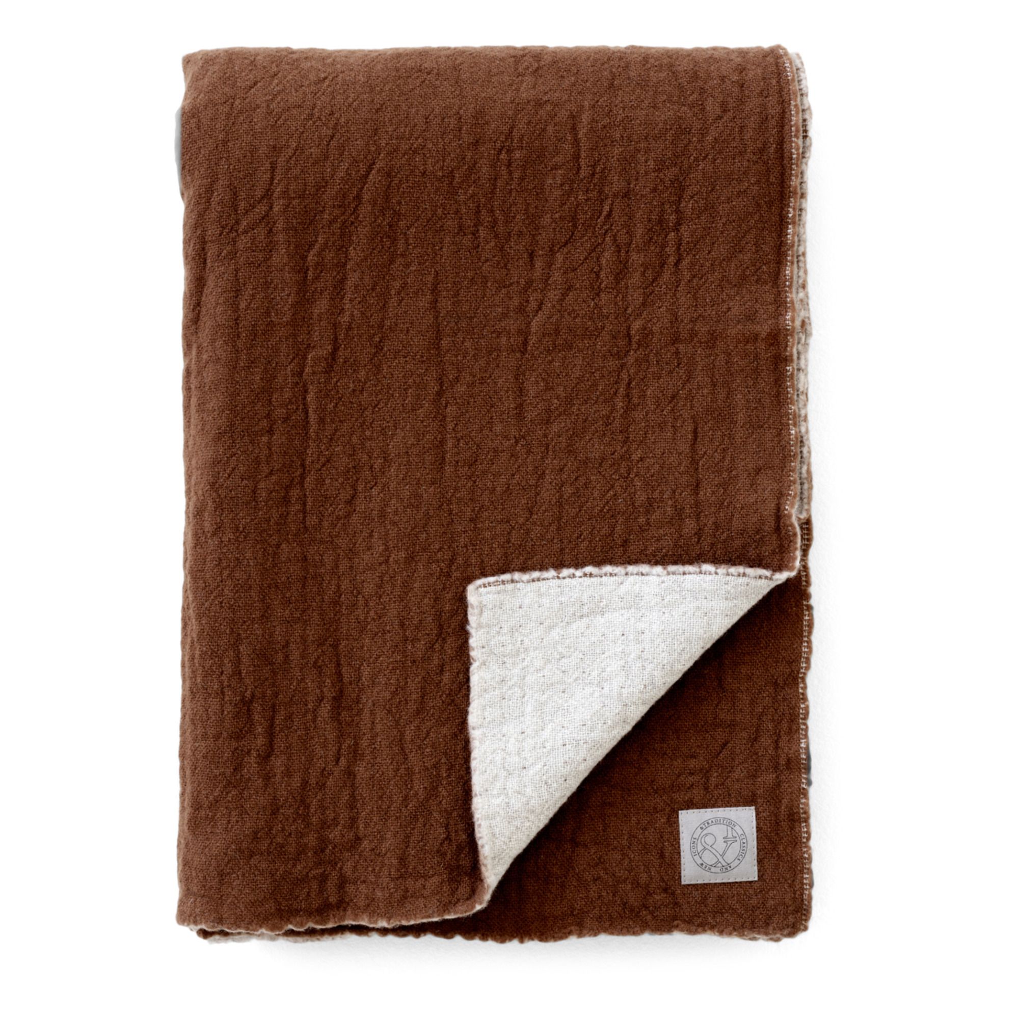 & Tradition - Plaid collect en laine merino - Marron