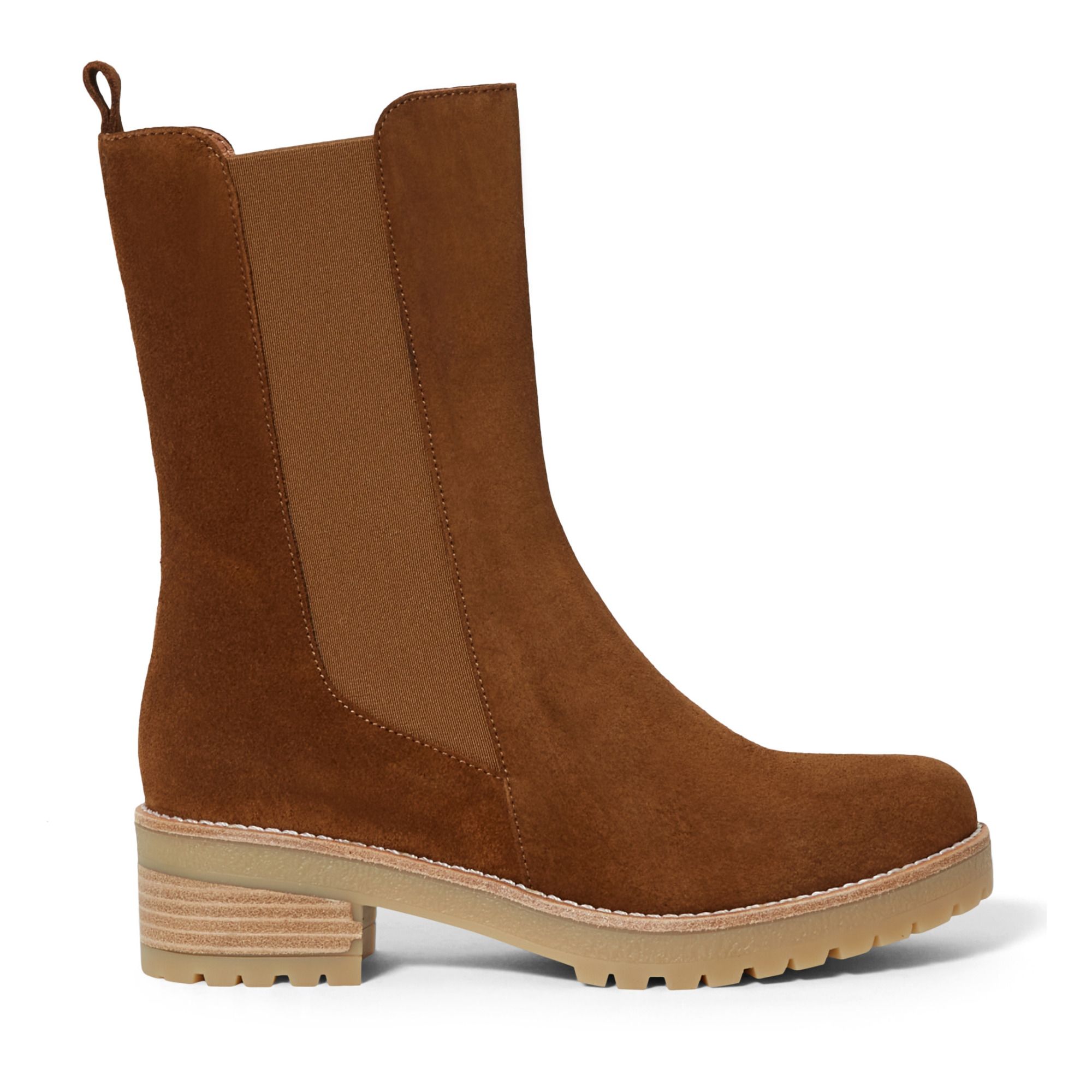 Sessun - Chelsea Boots Louisalta Cuir Suede - Femme - Tabac