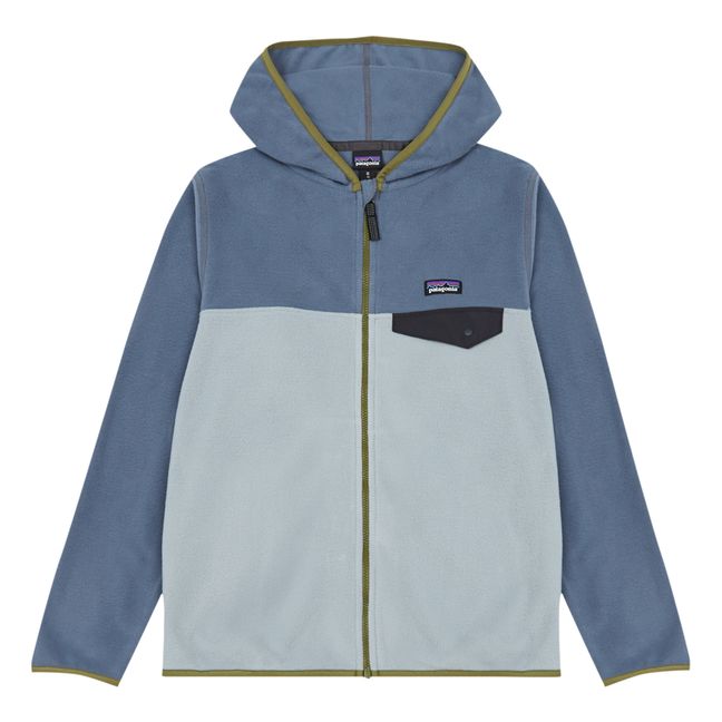 Two-Tone Recycled Polyester Zip-Up Polar Fleece Jacket Grey