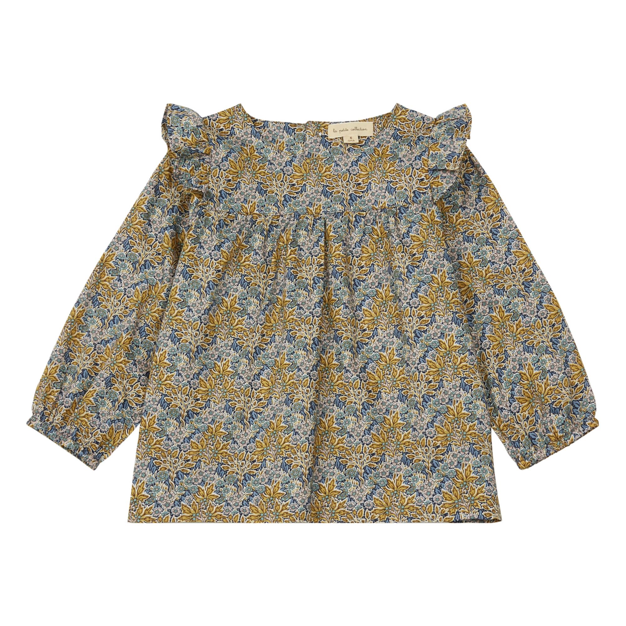 La Petite Collection - Robe Liberty Coton Bio Pocket - Fille - Bleu
