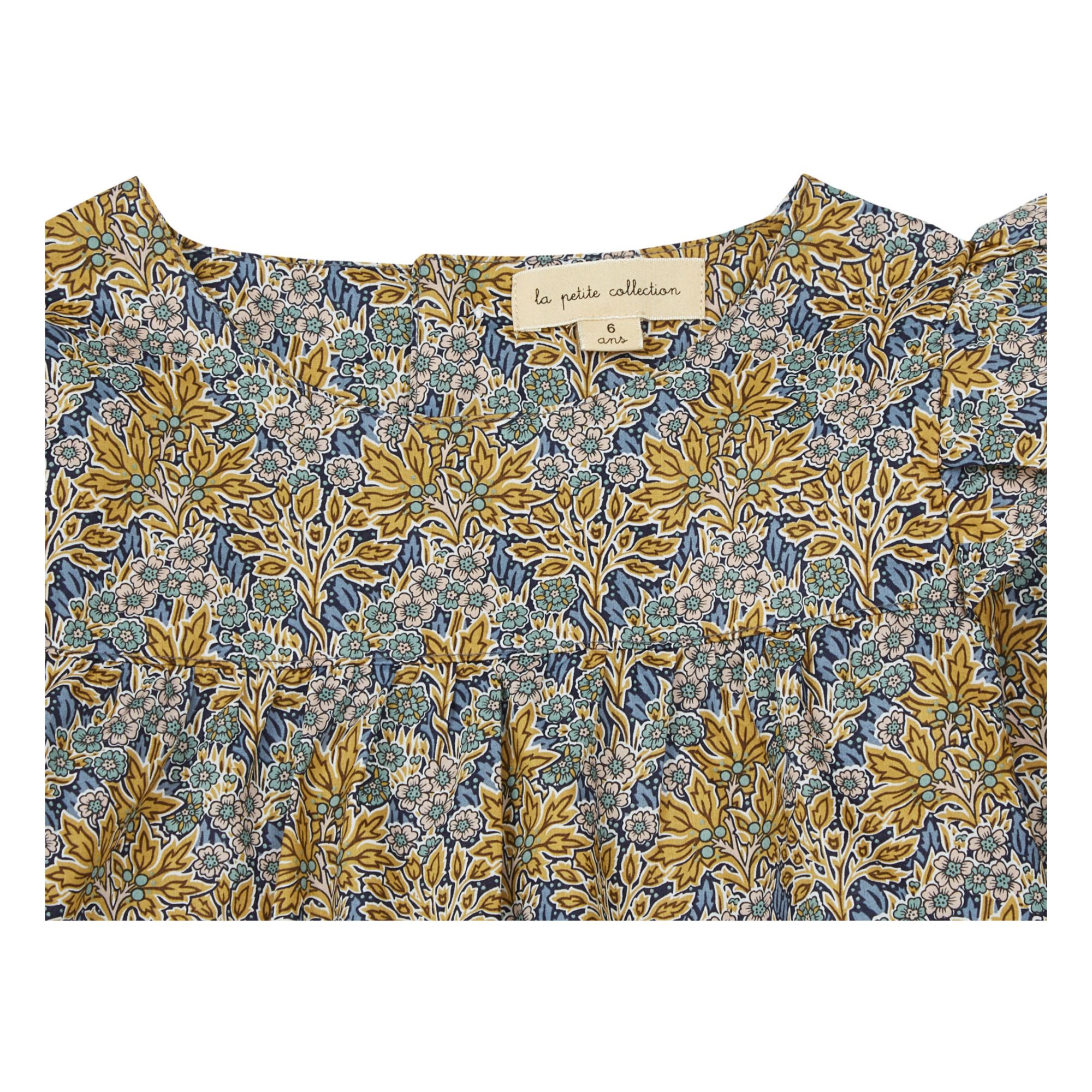 Pocket Organic Cotton Liberty Dress Blue- Product image n°1