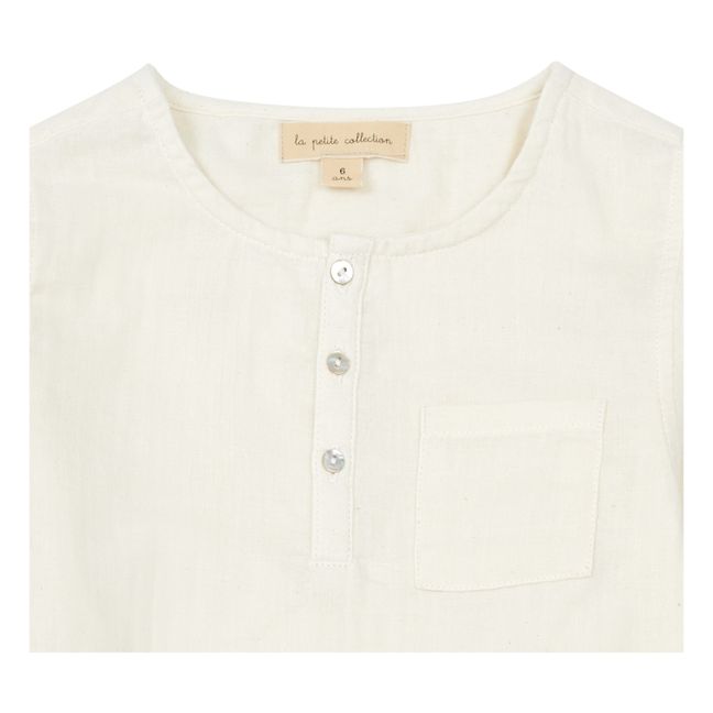Organic Cotton Muslin Kurta Shirt Ecru
