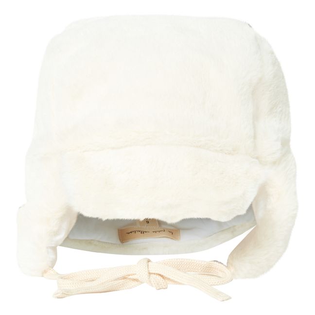 Recycled Sherpa Baby Trapper Hat Ecru
