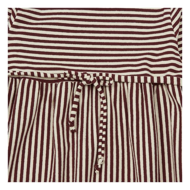 Striped Dress Burgunderrot