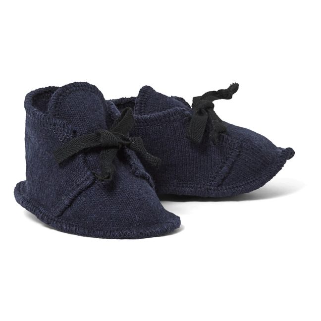 Recycled Wool Booties Navy blue