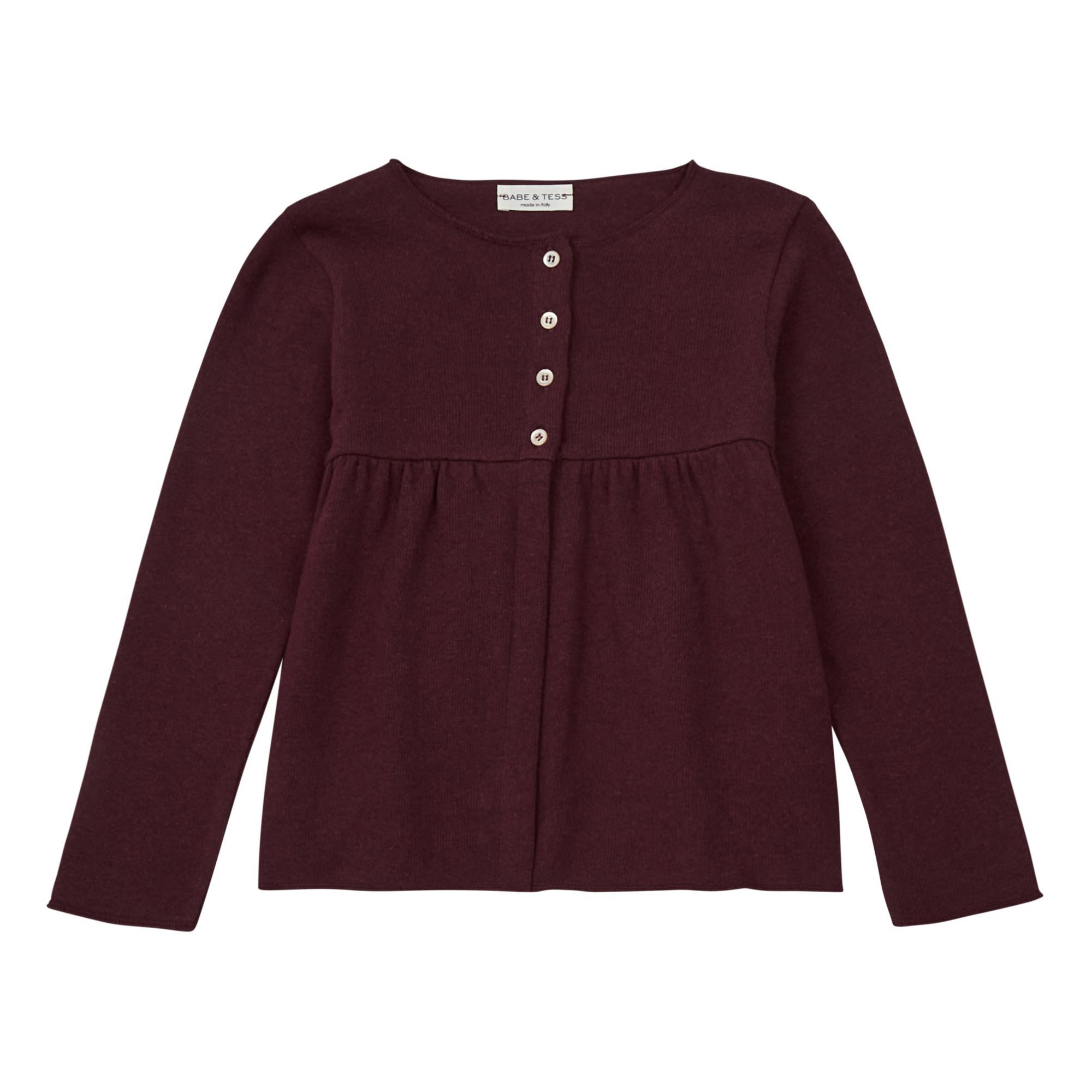 Babe & Tess - Cardigan Maille Recyclée - Fille - Bordeaux