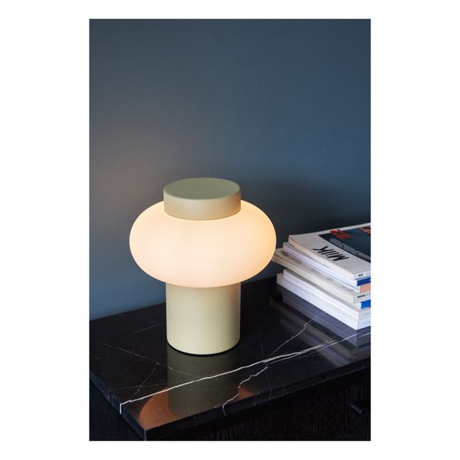 Metal and Glass Table Lamp | Pale yellow