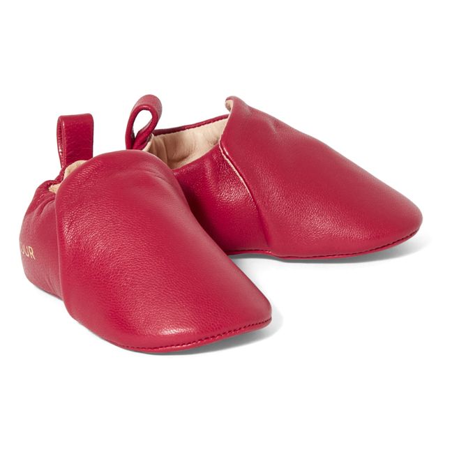 Soft Booties | Raspberry red