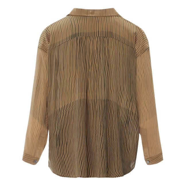 Jenny Straight Lines Crepe Blouse Brown