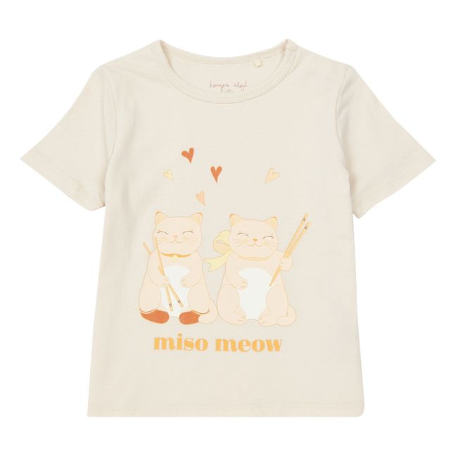 T-Shirt Famo Katzen Bio-Baumwolle Grauweiß