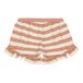 Bali Frilled Organic Cotton Striped Shorts   Ochre- Miniature produit n°1
