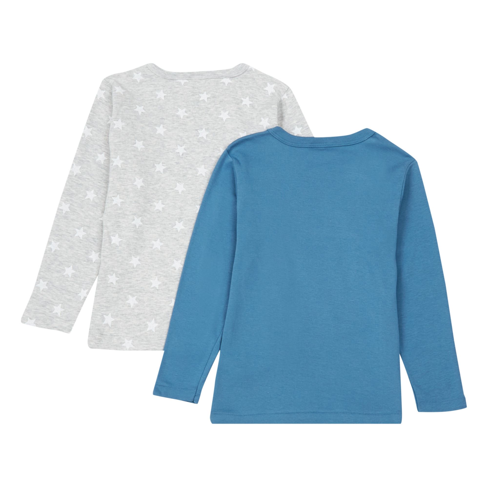 Lote de 2 camisetas de algodón orgánico Chauds Azul- Imagen del producto n°1