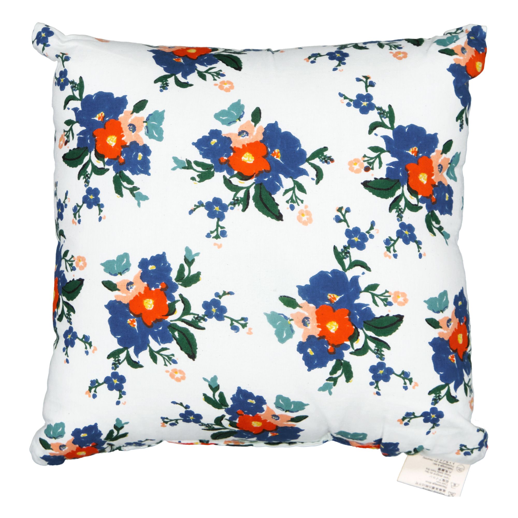 Le Petit Lucas du Tertre - Coussin Alex Flowers en coton - Bleu
