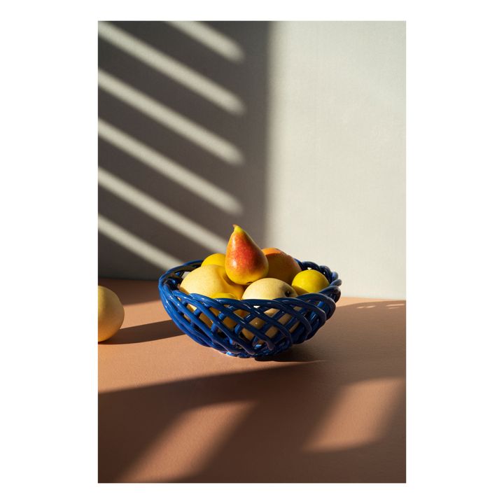 Sicilia Ceramic Salad Bowl | Navy blue- Product image n°3