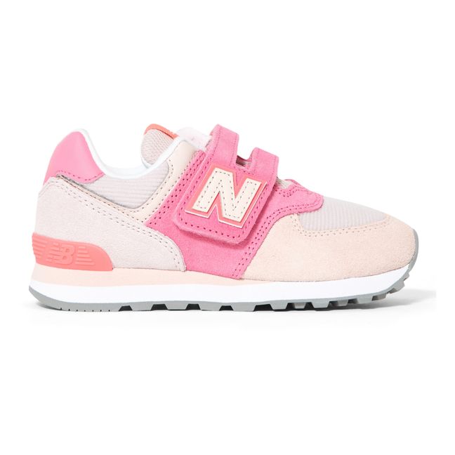 574 Multicolour Velcro Sneakers Pink