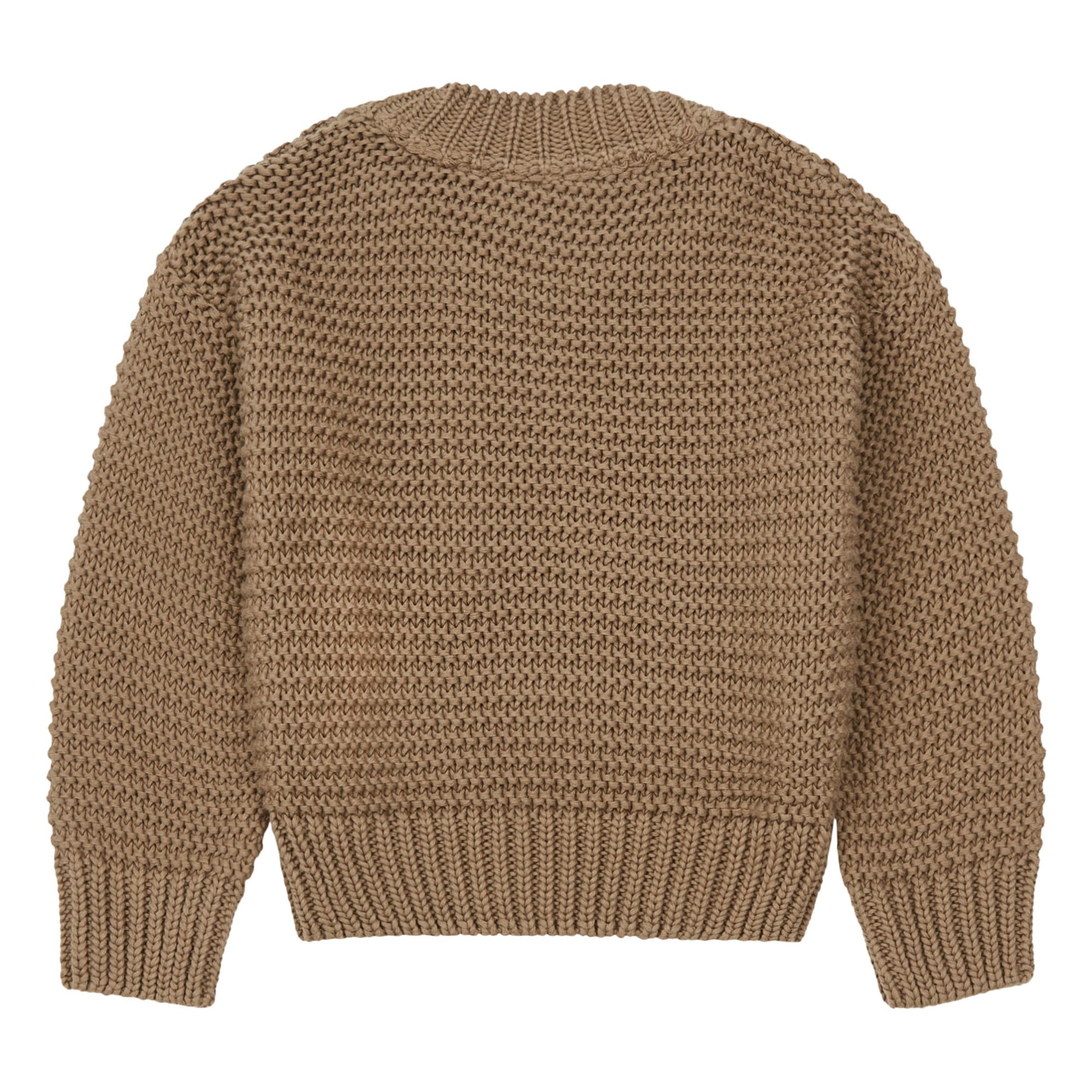 Jersey Meri de lana de merino y algodón orgánico Verde Kaki- Imagen del producto n°1