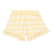 Bali Frilled Organic Cotton Striped Shorts   Yellow- Miniature produit n°0