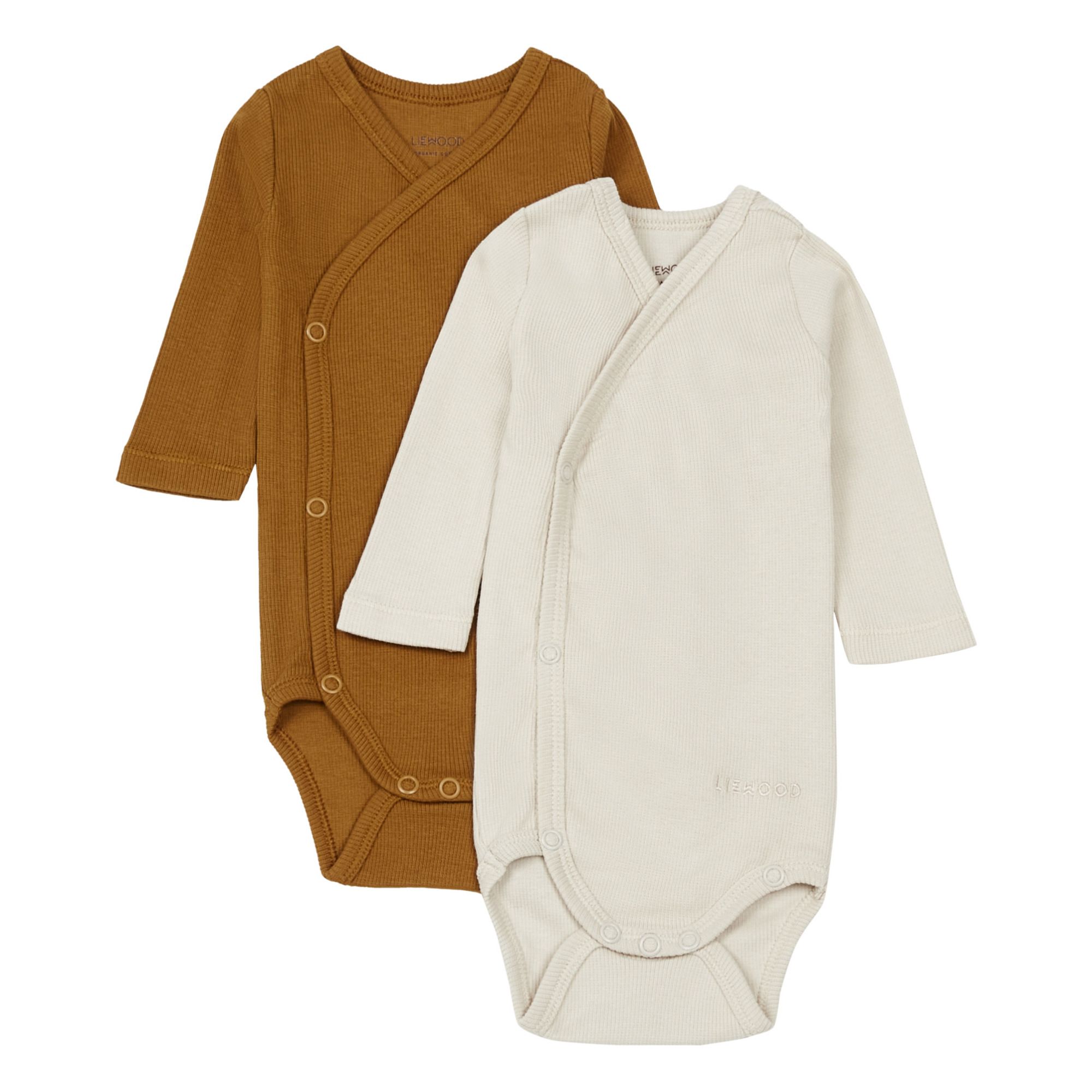 Liewood - Lot de 2 Bodies Croisés Hali Coton Bio - Fille - Ocre