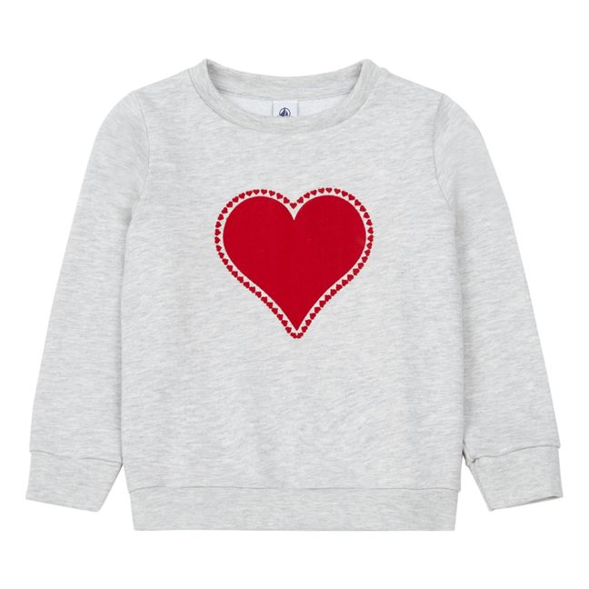 Tonelle Heart Round Collar Sweatshirt Grey