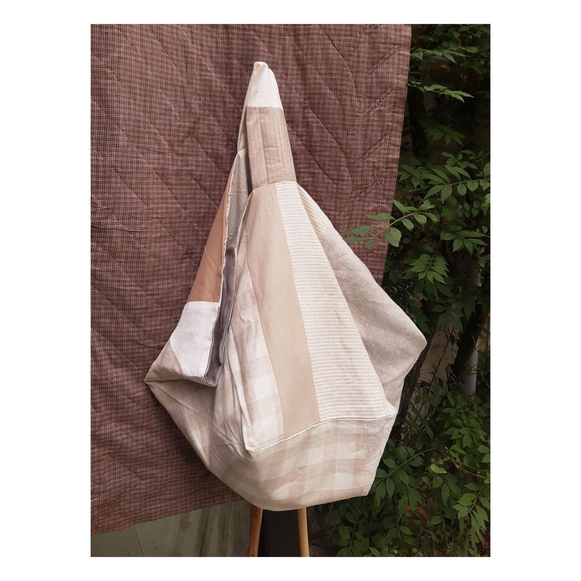 Atelier Neeltje Geurtsen - Sac large Mom bag réversible en coton bio - Beige
