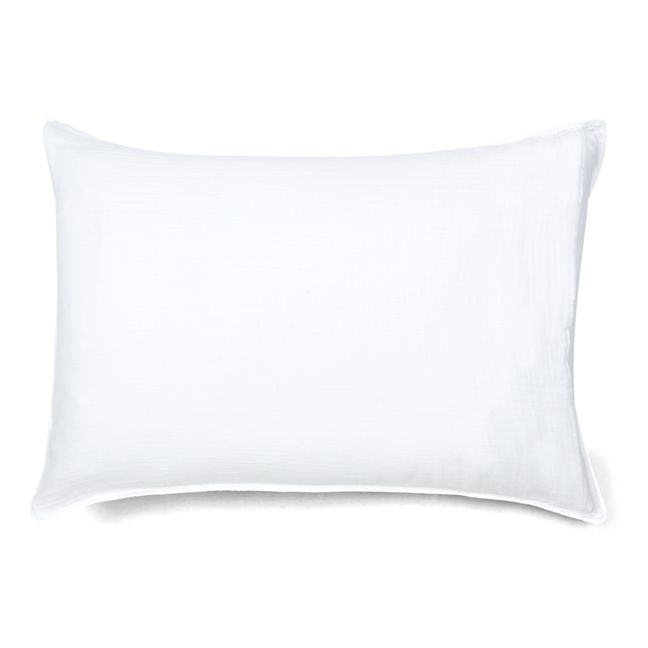 Funda de almohada Dili de velo de algodón | Blanco