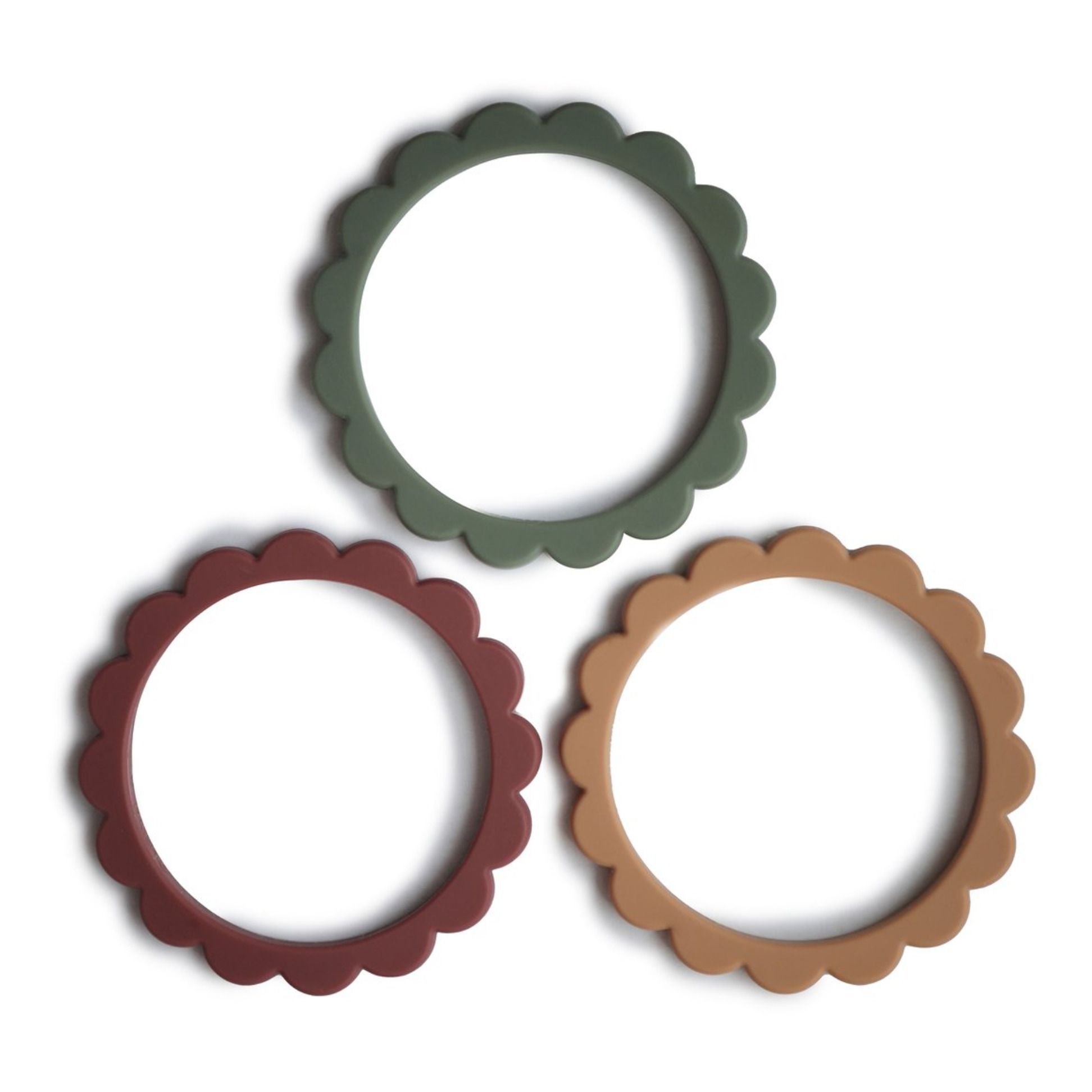 Mushie - Bracelets de dentition en silicone - Set de 3 - Multicolore