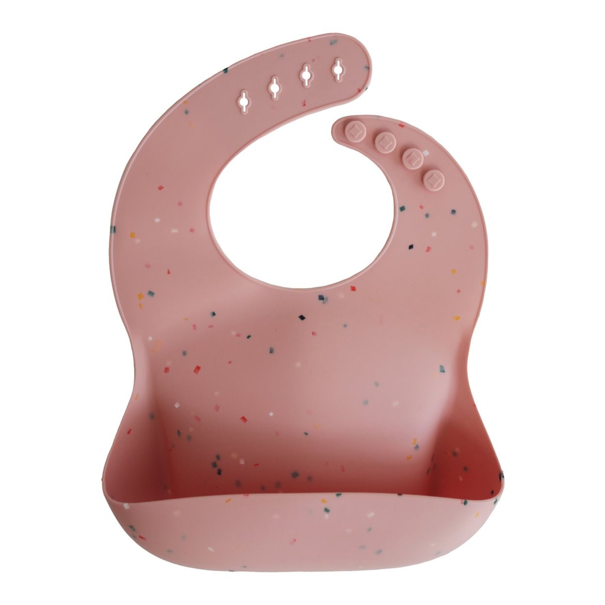 Mushie - Bavoir Confettis en silicone - Rose