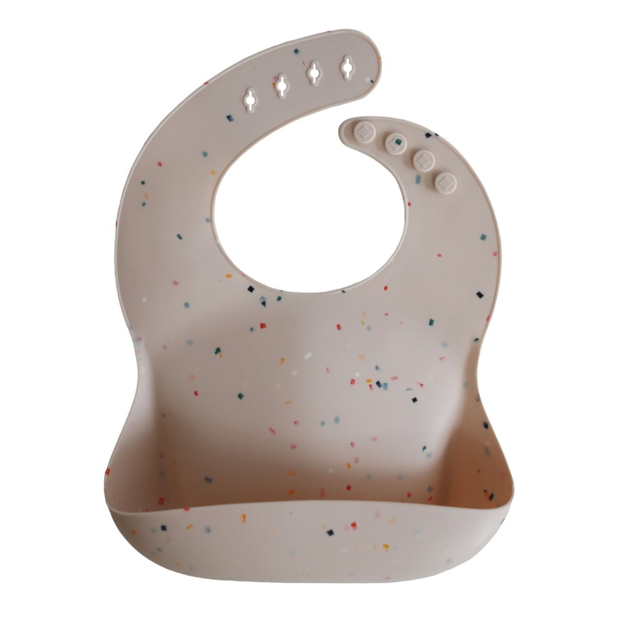 Mushie - Bavoir Confettis en silicone - Vanille