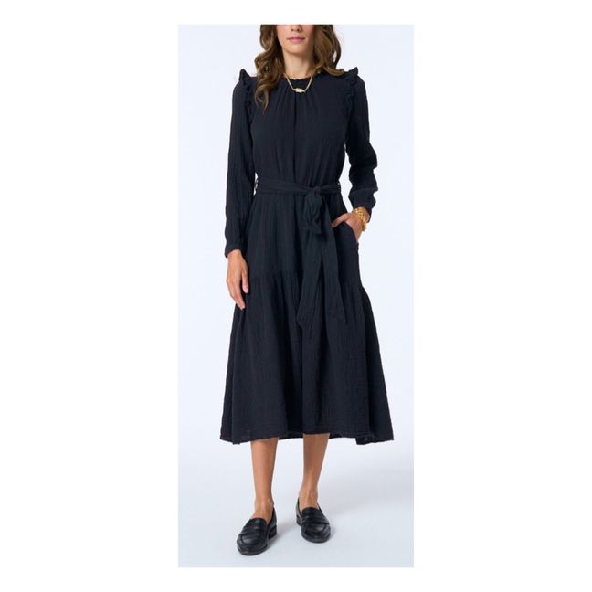 Kleid Mia aus Baumwollgaze Schwarz