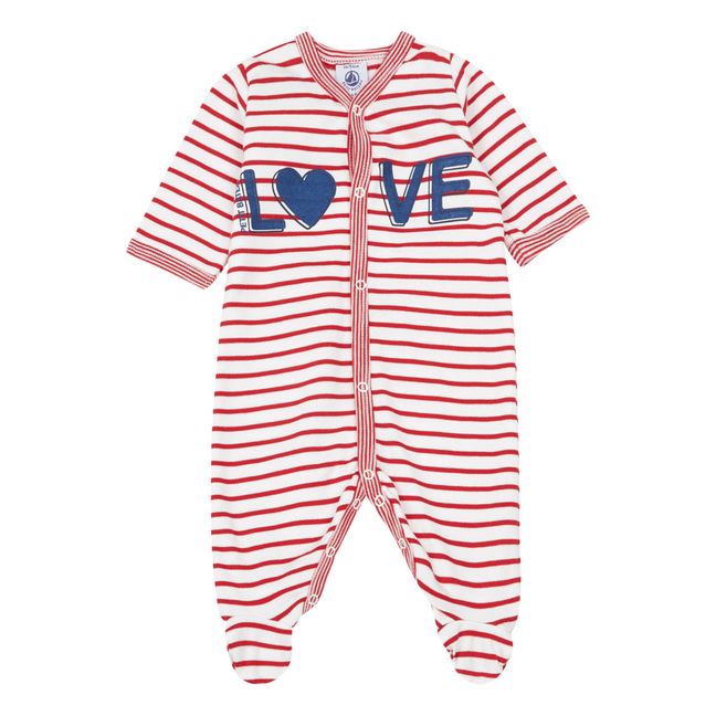 Gestreifter Pyjama Tampica Love Rot