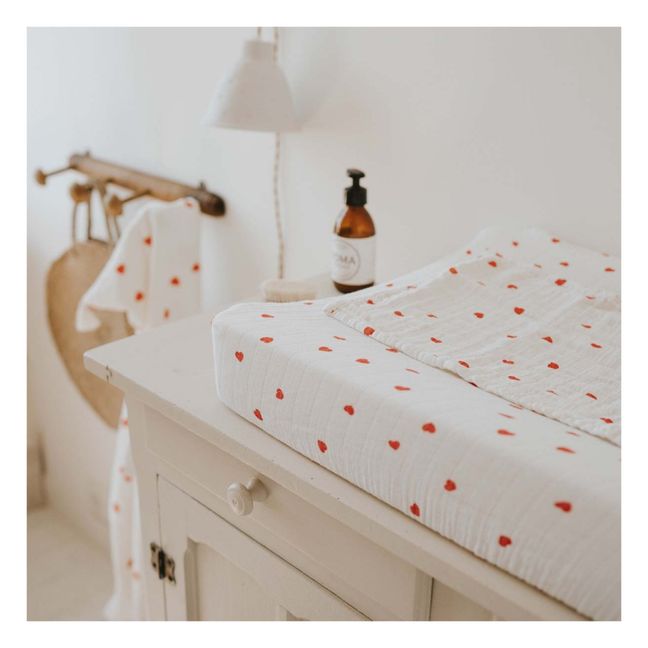 Fanny Heart Changing Mat Cover | Red