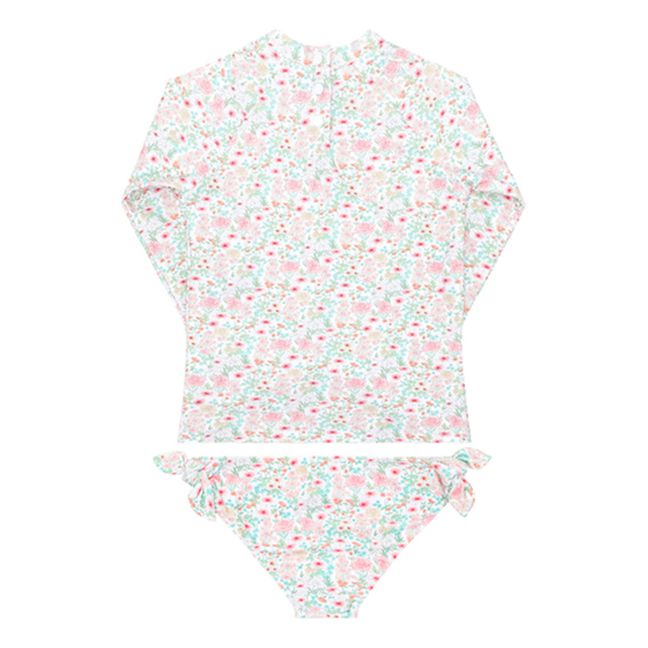 Anti-UV Floral Long Sleeve Top & Bottom Set | Pink