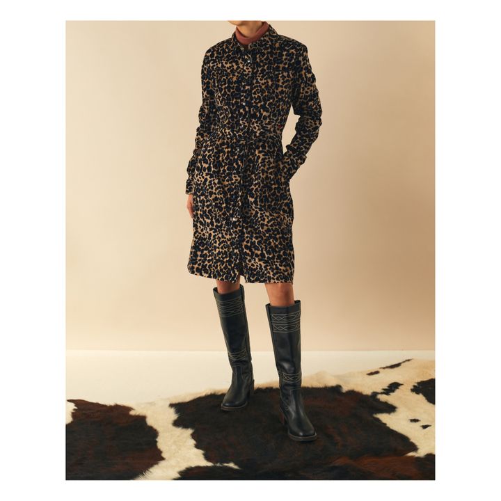 Vestito, modello: Regy, in velluto a costine Leopardo- Immagine del prodotto n°1