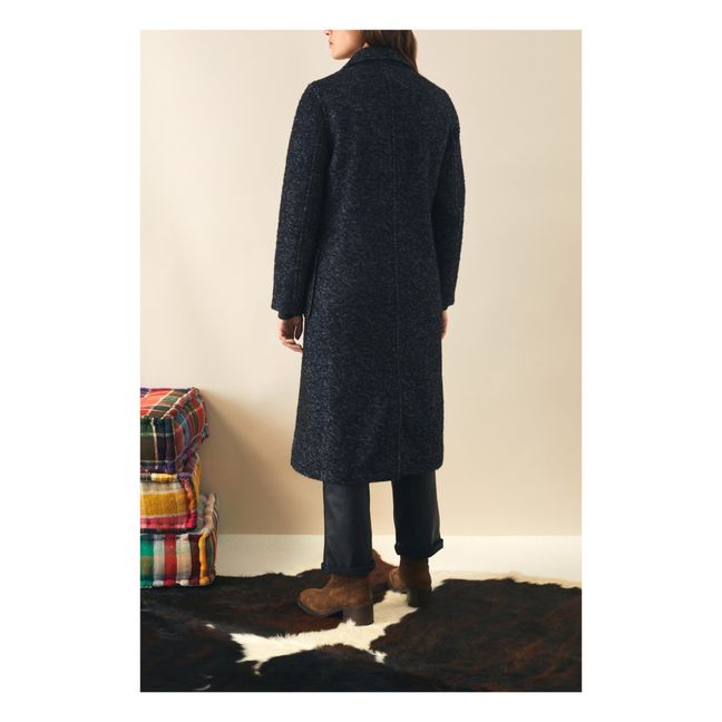 Variete Wool and Alpaca Coat Navy blue