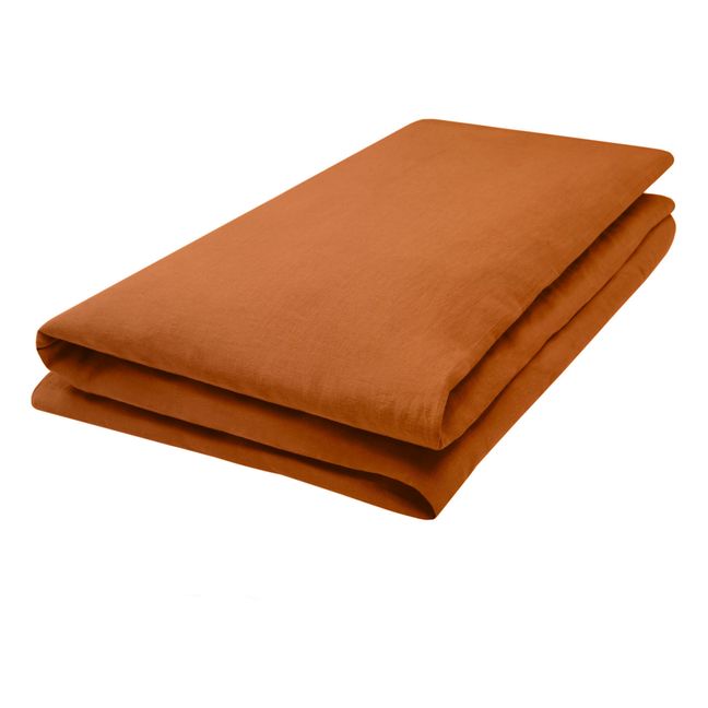 Bettdeckenbezug aus vorgewaschenem Leinen | Karamel