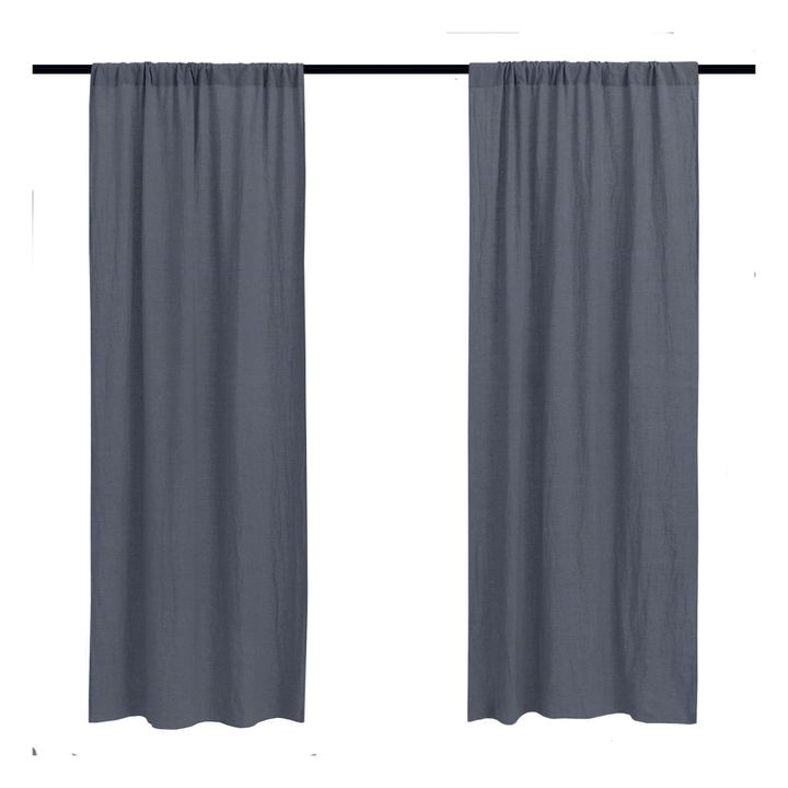 Washed Linen Curtain - 140 x 280 cm | Storm Blue- Product image n°1