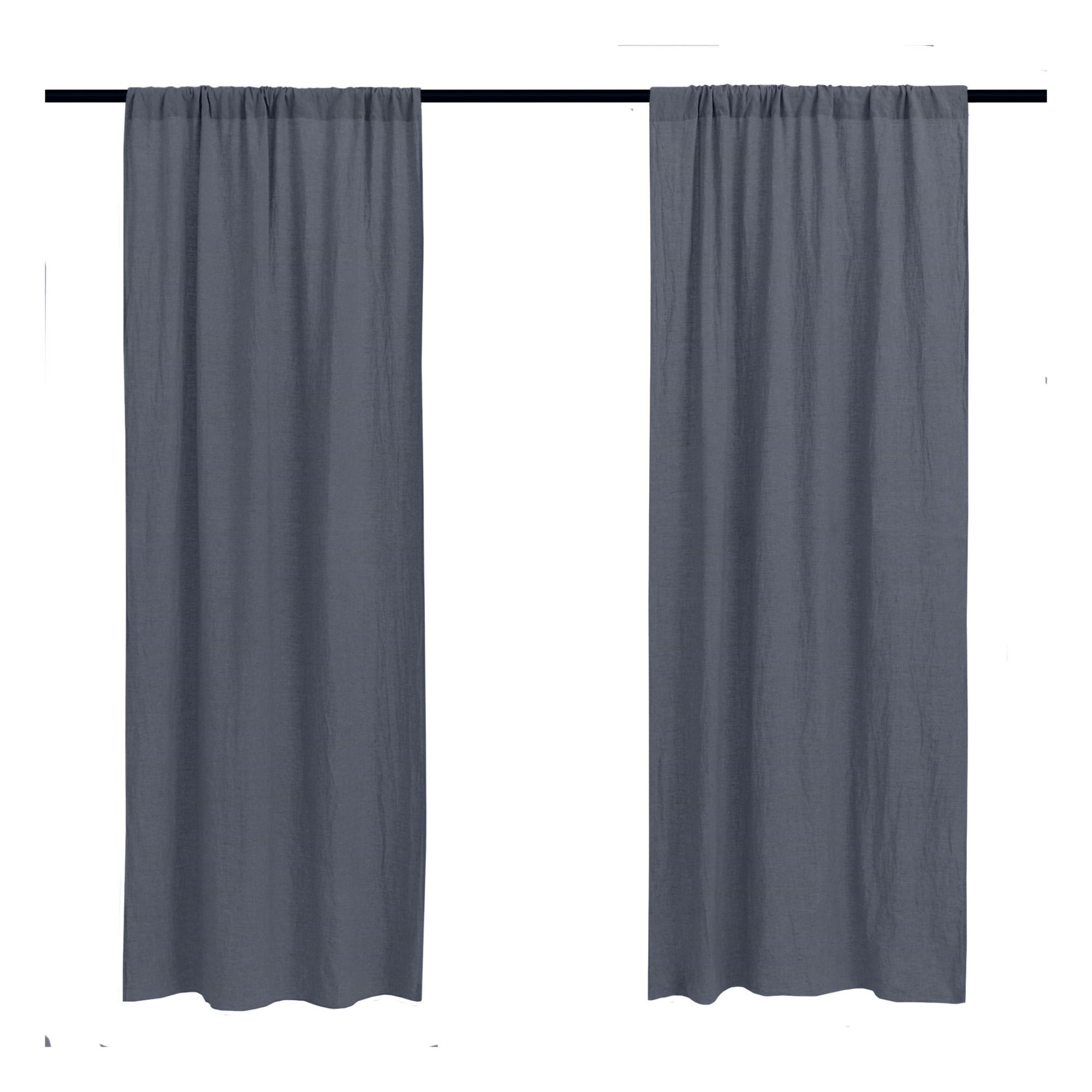Washed Linen Curtain - 140 x 280 cm Storm Blue- Product image n°1