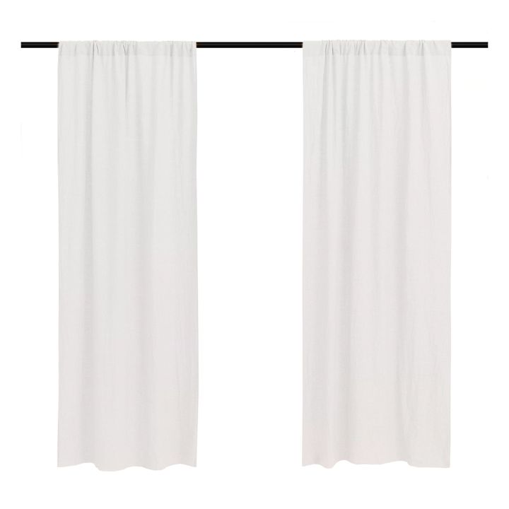 Vorhang zum Überziehen oder Festklemmen Vorgewaschene Leinen- 140x280 | Grauweiß- Produktbild Nr. 1