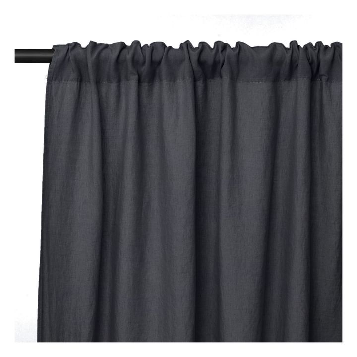 Washed Linen Curtain - 140 x 280 cm | Black- Product image n°0