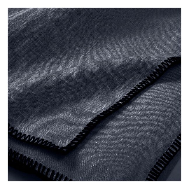 Overlocked Hem Washed Linen Tablecloth | Blu Tempesta